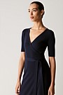 Merino Blend Wrap Knit Dress