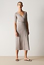 Merino Blend Wrap Knit Dress