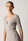 Merino Blend Wrap Knit Dress