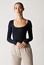 Merino Blend Scoop Neck Long Sleeve Knit