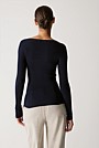 Merino Blend Scoop Neck Long Sleeve Knit