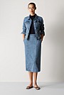 Denim Pintuck Detail Skirt