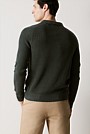 Cotton Rib Knit Long Sleeve Polo