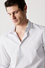 Tailored Fit Italian Cotton Ticking Stripe Shirt