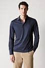 Cotton Modal Blend Long Sleeve Polo