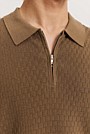 Cotton Silk Textured Knit Polo