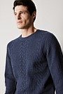 Wool Cable Knit Crew