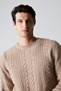 Wool Cable Knit Crew