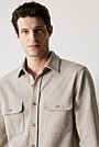 Regular Fit Cotton Wool Blend Puppytooth Overshirt