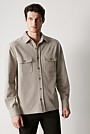 Regular Fit Cotton Wool Blend Puppytooth Overshirt