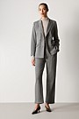 Cotton Wool Blend Pinstripe Ponte Blazer