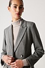 Cotton Wool Blend Pinstripe Ponte Blazer