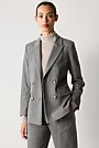 Cotton Wool Blend Pinstripe Ponte Blazer