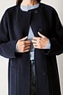 Double Faced Wool Pocketed Classic Coat