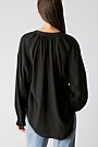 Cupro Blend Blouson Sleeve Blouse