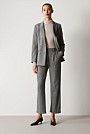 Cotton Wool Blend Pinstripe Ponte Pant