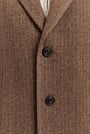 Recycled Wool Blend Herringbone Crombie