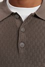 Cotton Silk Textured Long Sleeve Polo