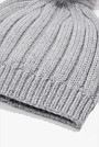 Organically Grown Cotton Blend Pom Pom Rib Beanie