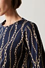 Pima Cotton Chain Print Relaxed Long Sleeved T-shirt