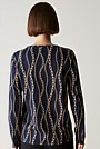 Pima Cotton Chain Print Relaxed Long Sleeved T-shirt