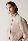 Suede Cropped Blouson Jacket