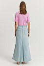 Flare Denim Maxi Skirt