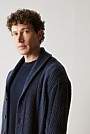 Merino Nep Cable Shawl Cardigan