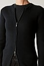 Merino Rib Zip Through Cardigan