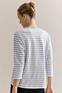 Organically Grown Cotton Stripe 3/4 Sleeve T-shirt