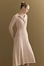 Cotton Cashmere Blend Long Sleeved Polo Dress