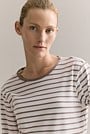 Organically Grown Cotton Stripe 3/4 Sleeve T-shirt