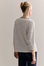 Organically Grown Cotton Stripe 3/4 Sleeve T-shirt