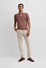 Cotton Silk Textured Knit Polo