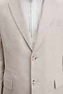 Regular Fit Linen Cotton Puppytooth Jacket