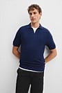 Cotton Silk Open Neck Knit Polo