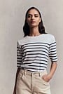 Cotton Stripe Half Sleeve T-shirt