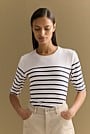 Cotton Stripe Half Sleeve T-shirt