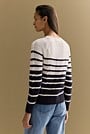 Mercerised Cotton Striped Cable Knit