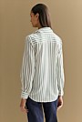 Silk Striped Tie Neck Shirt