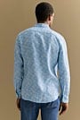 Tailored Fit Linen Abstract Tile Print Shirt