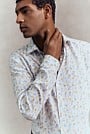 Tailored Fit Linen Painterly Floral Shirt