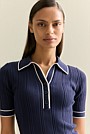 Organically Grown Cotton Blend Tipped Rib Polo