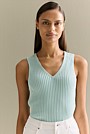 Mercerised Rib V Neck Tank