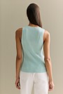 Mercerised Rib V Neck Tank