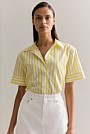 Cotton Poplin Stripe Print Relaxed Shirt