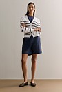 Mercerised Cotton Jersey Stripe Cardigan