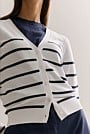 Mercerised Cotton Jersey Stripe Cardigan