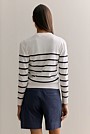 Mercerised Cotton Jersey Stripe Cardigan