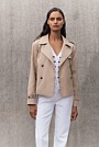 Cotton Twill Cropped Trench Coat